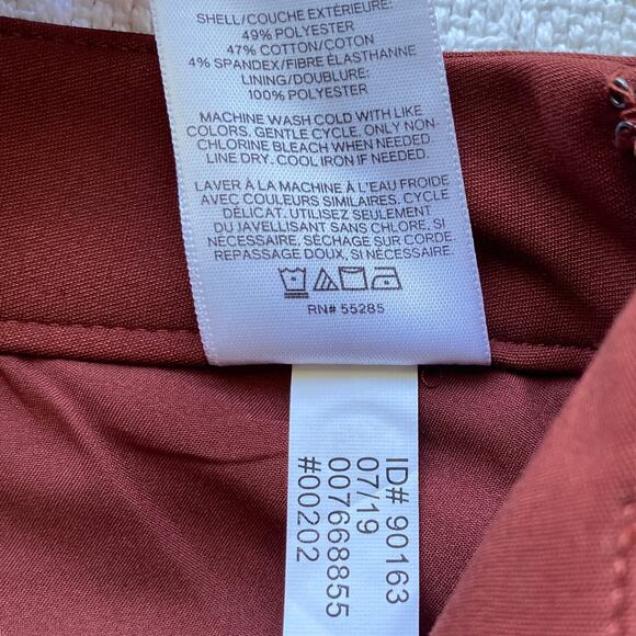 Express High-Waisted Pencil Skirt Red Rust Button Pocket Back Slit Size 8 NWT - Picture 7 of 11